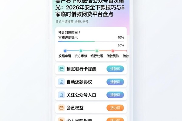 黑户秒下款微信公众号首次曝光:2026年安全下款技巧与5家临时借款网贷平台盘点