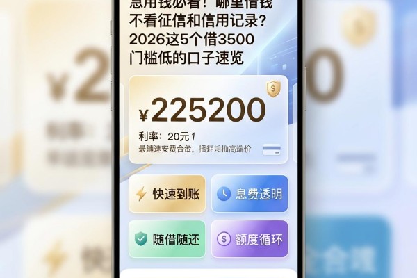 急用钱必看!哪里借钱不看征信和信用记录?2026这5个借3500门槛低的口子速览