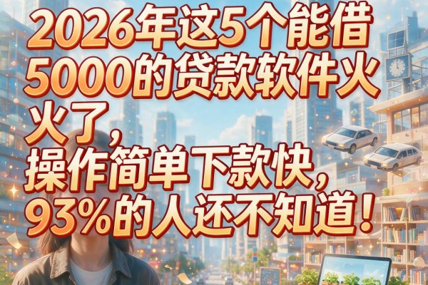 2026年这5个能借5000的贷款软件火了，操作简单下款快，93%的人还不知道！