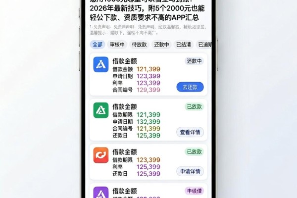 急用1000元哪里可以借立马到账?2026年最新技巧,附5个2000元也能轻松下款、资质要求不高的APP汇总
