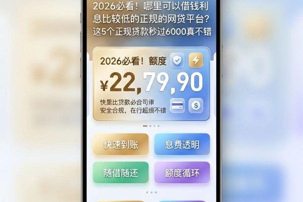 2026必看!哪里可以借钱利息比较低的正规的网贷平台?这5个正规贷款秒过6000真不错