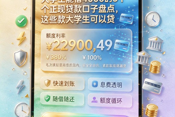 大学生能借4000的5个正规贷款口子盘点,这些款大学生可以贷