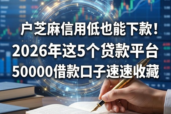 白户芝麻信用低也能下款!2026年这5个贷款平台,50000借款口子速速收藏