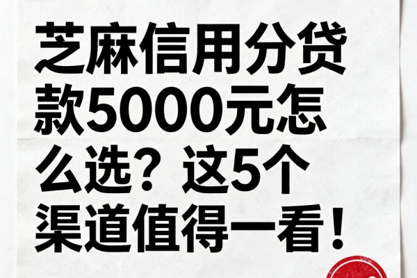 芝麻信用分贷款5000元怎么选?这5个渠道值得一看!