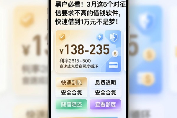 黑户必看!3月这5个对征信要求不高的借钱软件,快速借到1万元不是梦