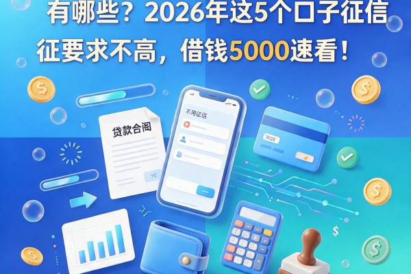 不用征信的手机贷款平台有哪些?2026年这5个口子征信要求不高,借钱5000速看