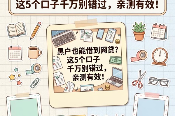 黑户也能借到网贷？这5个口子千万别错过，亲测有效！