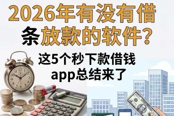 黑户必看!2026年有没有借条放款的软件?这5个秒下款借钱App总结来了
