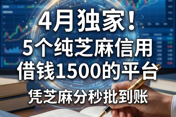 4月独家!5个纯芝麻信用借钱1500的平台,凭芝麻分秒批到账