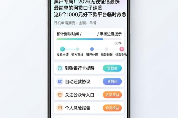 黑户专属!2026无视征信最快最简单的网贷口子速览,这5个1000元好下款平台临时救急