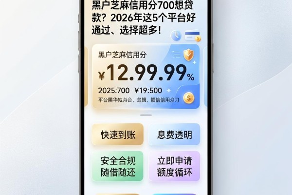 黑户芝麻信用分700想贷款？2026年这5个平台好通过、选择超多！