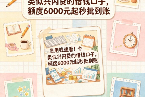急用钱速看！盘点5个类似兴闪贷的借钱口子，额度6000元起秒批到账