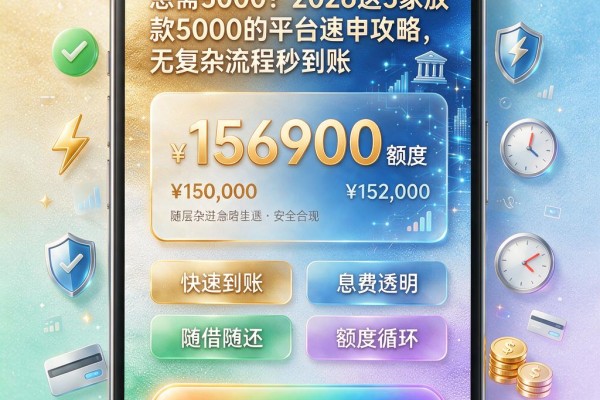 急需5000？2026这5家放款5000的平台速申攻略，无复杂流程秒到账