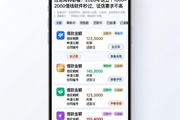 应急周转必看!2026年这五个1000-2000借钱软件秒过,征信要求不高