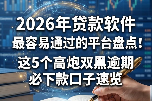 2026年贷款软件最容易通过的平台盘点!这5个高炮双黑逾期必下款口子速览