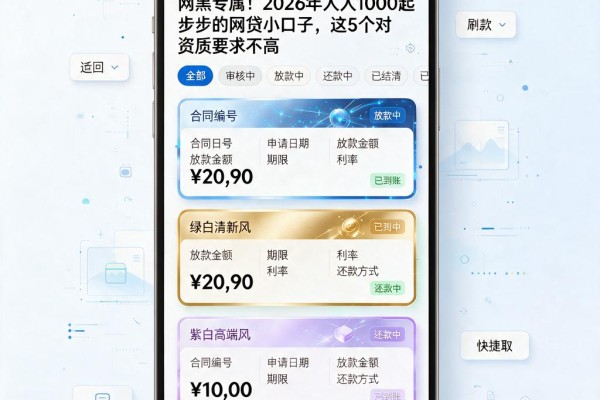 网黑专属!2026年人人1000起步的网贷小口子,这5个对资质要求不高