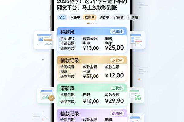 2026必学！这5个学生能下来的网贷平台，马上放款秒到账