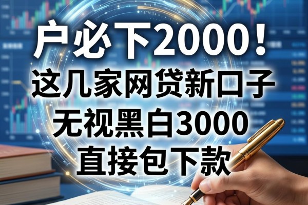 黑户必下2000!这几家网贷新口子,无视黑白3000直接包下款