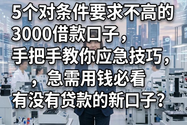 2026最新盘点!5个对条件要求不高的3000借款口子,手把手教你应急技巧,急需用钱必看有没有贷款的新口子?