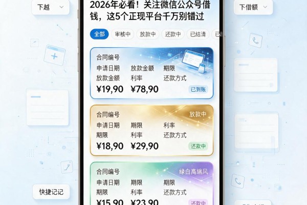 2026年必看!关注微信公众号借钱,这5个正规平台千万别错过