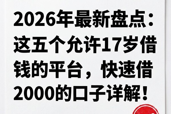 2026年最新盘点：这五个允许17岁借钱的平台，快速借2000的口子详解！