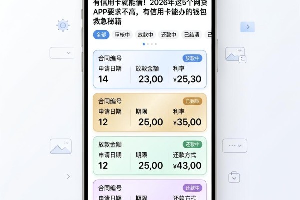 有信用卡就能借！2026年这5个网贷APP要求不高，有信用卡能办的钱包救急秘籍