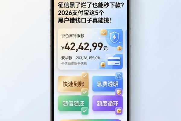 征信黑了烂了也能秒下款?2026支付宝这5个黑户借钱口子真能挑!