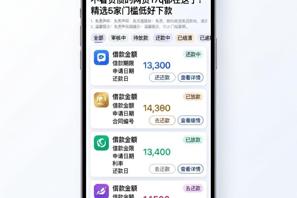 不看负债的网贷17q都在这了！精选5家门槛低好下款