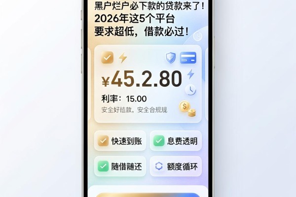黑户烂户必下款的贷款来了！2026年这5个平台要求超低，借款必过