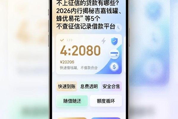 不上征信的贷款有哪些?2026内行揭秘吉嘉钱罐、蜂优易花等5个不查征信记录借款平台