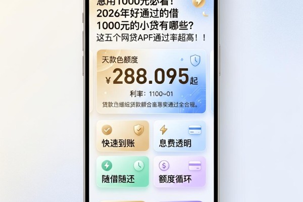 急用1000元必看！2026年好通过的借1000元的小贷有哪些？这五个网贷APP通过率超高！