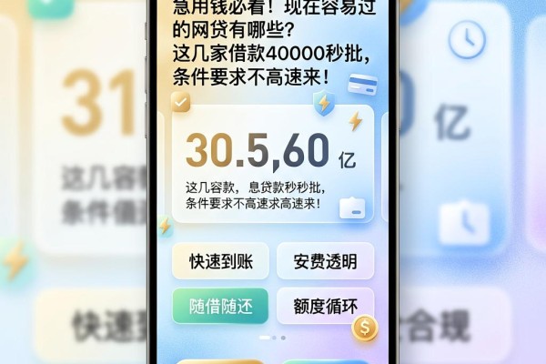 急用钱必看!现在容易过的网贷有哪些?这几家借款40000秒批,条件要求不高速来!