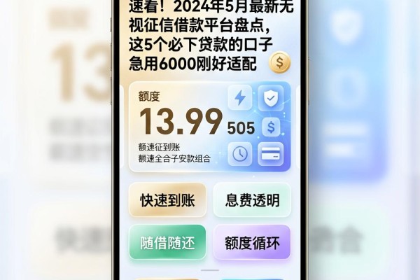 速看！2024年5月最新无视征信借款平台盘点，这5个必下贷款的口子急用6000刚好适配