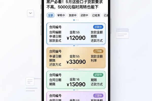 黑户必看!5月这些口子贷款要求不高,5000元临时周转也能下