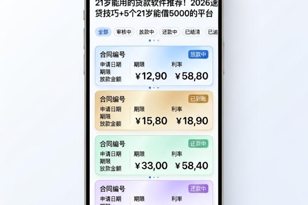 21岁能用的贷款软件推荐!2026速贷技巧+5个21岁能借5000的平台