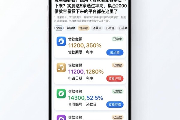 急用钱必看!信用卡贷款哪家容易贷下来?实测这5家通过率高,集合2000借款容易贷下来的平台都在这里了