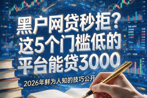 黑户网贷秒拒？这5个门槛低的平台能贷3000，2026年鲜为人知的技巧公开