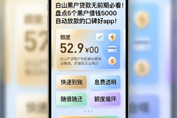 白山黑户贷款无前期必看!盘点5个黑户借钱5000自动放款的口碑好app
