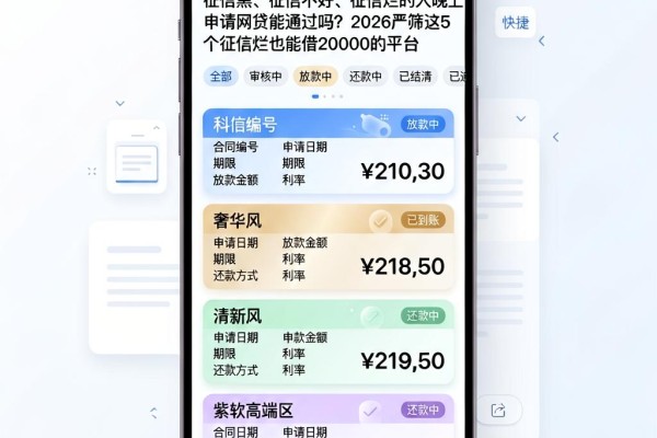 征信黑、征信不好、征信烂的人晚上申请网贷能通过吗？2026严筛这5个征信烂也能借20000的平台