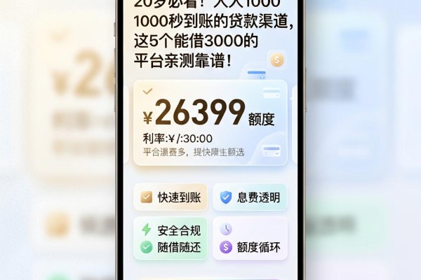 20岁必看！人人1000秒到账的贷款渠道，这5个能借3000的平台亲测靠谱