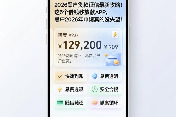 2026黑户贷款征信最新攻略！这5个借钱秒放款APP，黑户2026年申请真的没失望