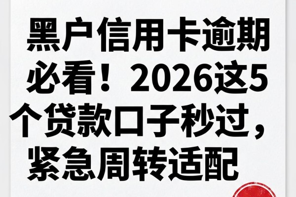 黑户信用卡逾期必看!2026这5个贷款口子秒过,紧急周转适配