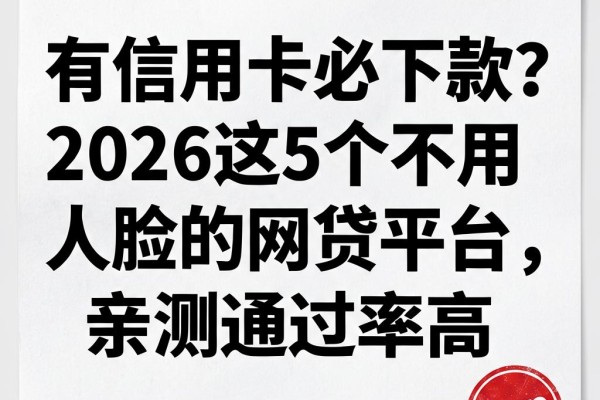 有信用卡必下款?2026这5个不用人脸的网贷平台,亲测通过率高