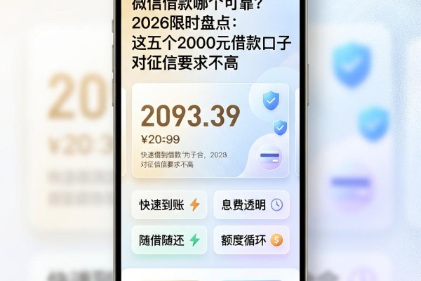 微信借款哪个可靠?2026限时盘点:这五个2000元借款口子对征信要求不高