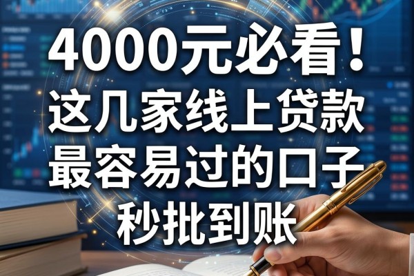 额度4000元必看!这几家线上贷款最容易过的口子,秒批到账
