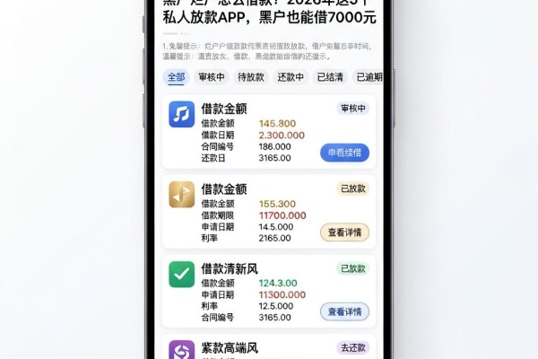 黑户烂户怎么借款?2026年这5个私人放款APP,黑户也能借7000元