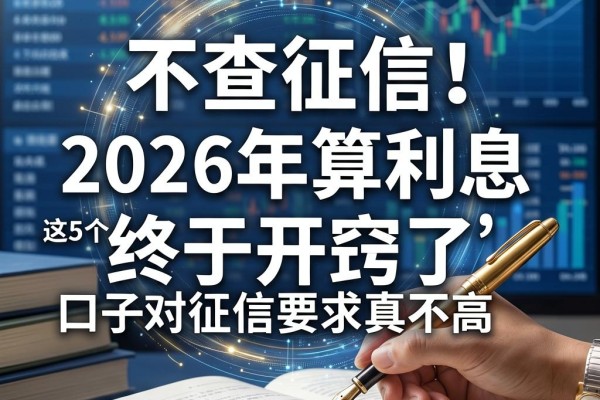 不查征信！2026年算利息终于开窍了，这5个网上真实借款5000口子对征信要求真不高