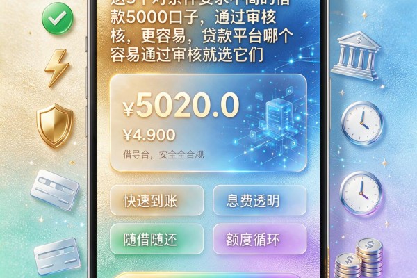 这5个对条件要求不高的借款5000口子,通过审核更容易,贷款平台哪个容易通过审核就选它们