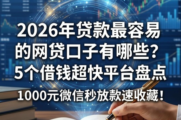 2026年贷款最容易的网贷口子有哪些？5个借钱超快平台盘点，1000元微信秒放款速收藏！