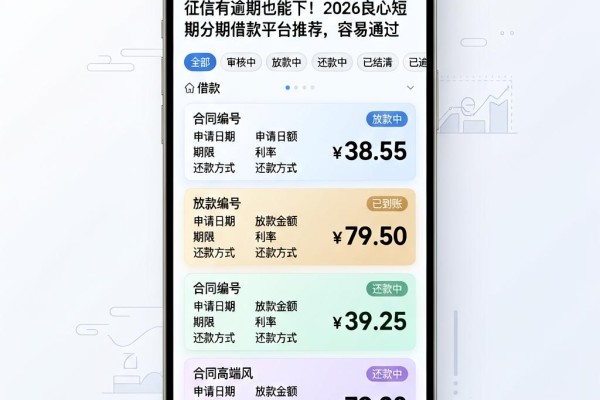 征信有逾期也能下!2026良心短期分期借款平台推荐,容易通过